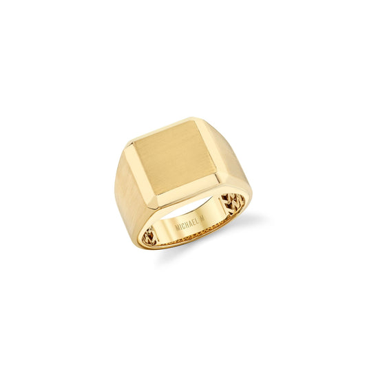 Mens Block Signet Ring