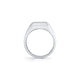 Mens Block Signet Ring with Pave