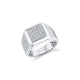Mens Block Signet Ring with Pave