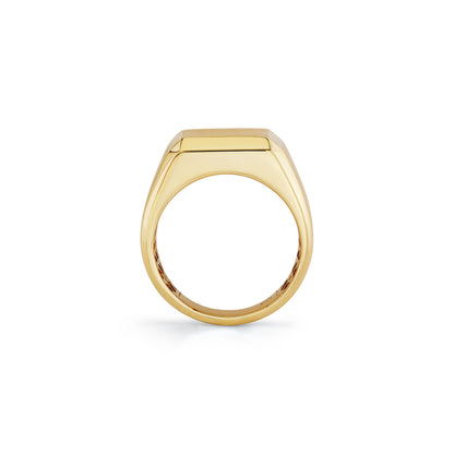 Mens Block Signet Ring with Pave