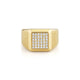 MICHAEL M Men's Mens Block Signet Ring with Pave