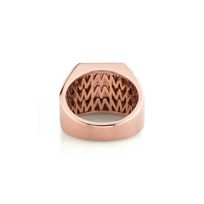 Mens Pinky Signet Ring with Pave
