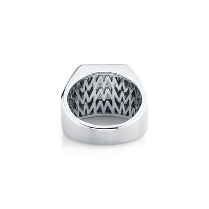 Mens Pinky Signet Ring with Pave