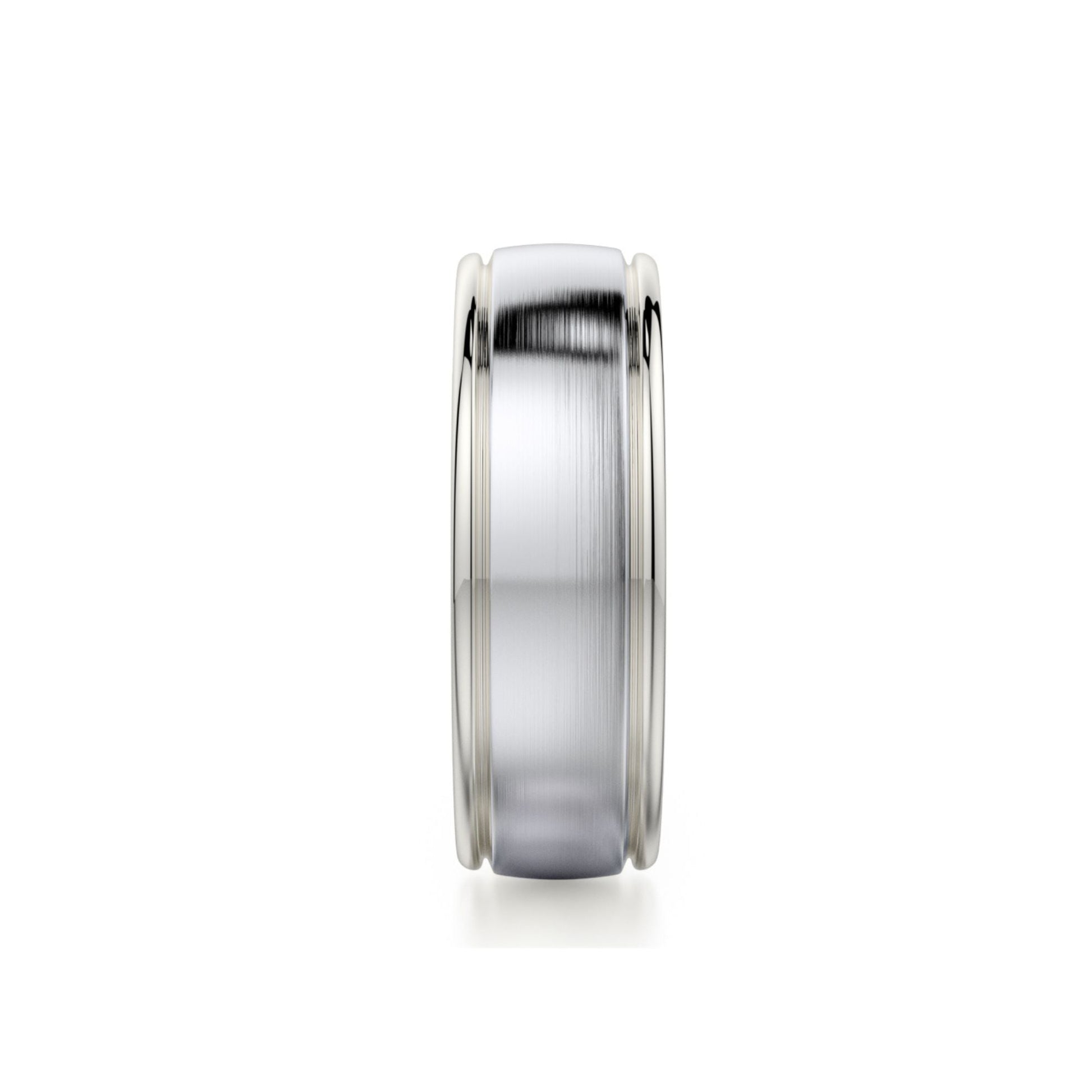 MICHAEL M Men's Platinum / 7 Men's Band MB106 Two-Tone MB-106P
