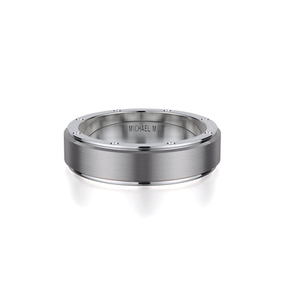 MICHAEL M Men's Platinum/ Titanium / 7 Men's Band MB116 MB-116P