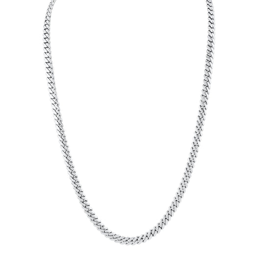 MICHAEL M Men's Silver 6.5mm Silver Men's Cuban Chain Necklace S-MC201