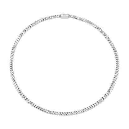 6.5mm Silver Men's Cuban Chain Necklace