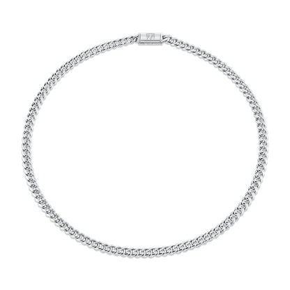 8mm Silver Men's Cuban Chain Necklace