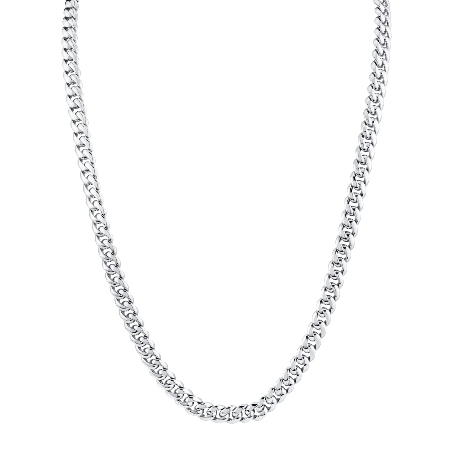 MICHAEL M Men's Silver 8mm Silver Men's Cuban Chain Necklace