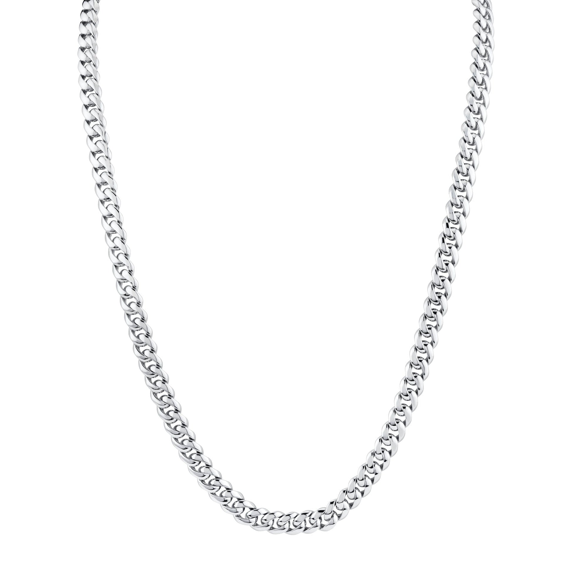 MICHAEL M Men's Silver 8mm Silver Men's Cuban Chain Necklace
