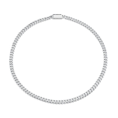 8mm Silver Men's Cuban Chain Necklace