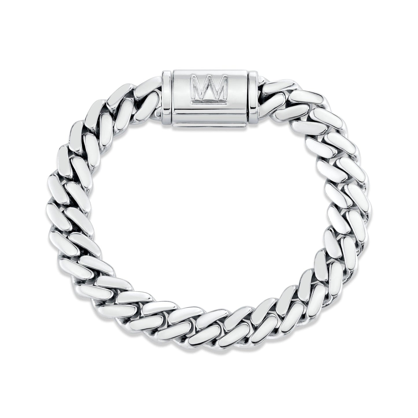 MICHAEL M Men's Silver / Small: 7.5” 10mm Silver Men's Cuban Chain Bracelet