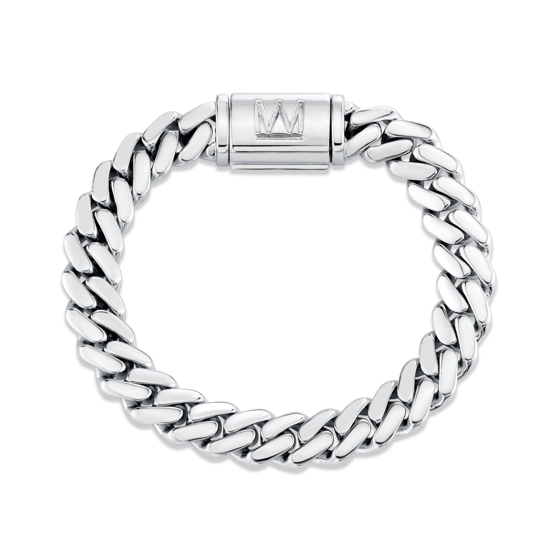 MICHAEL M Men's Silver / Small: 7.5” 10mm Silver Men's Cuban Chain Bracelet