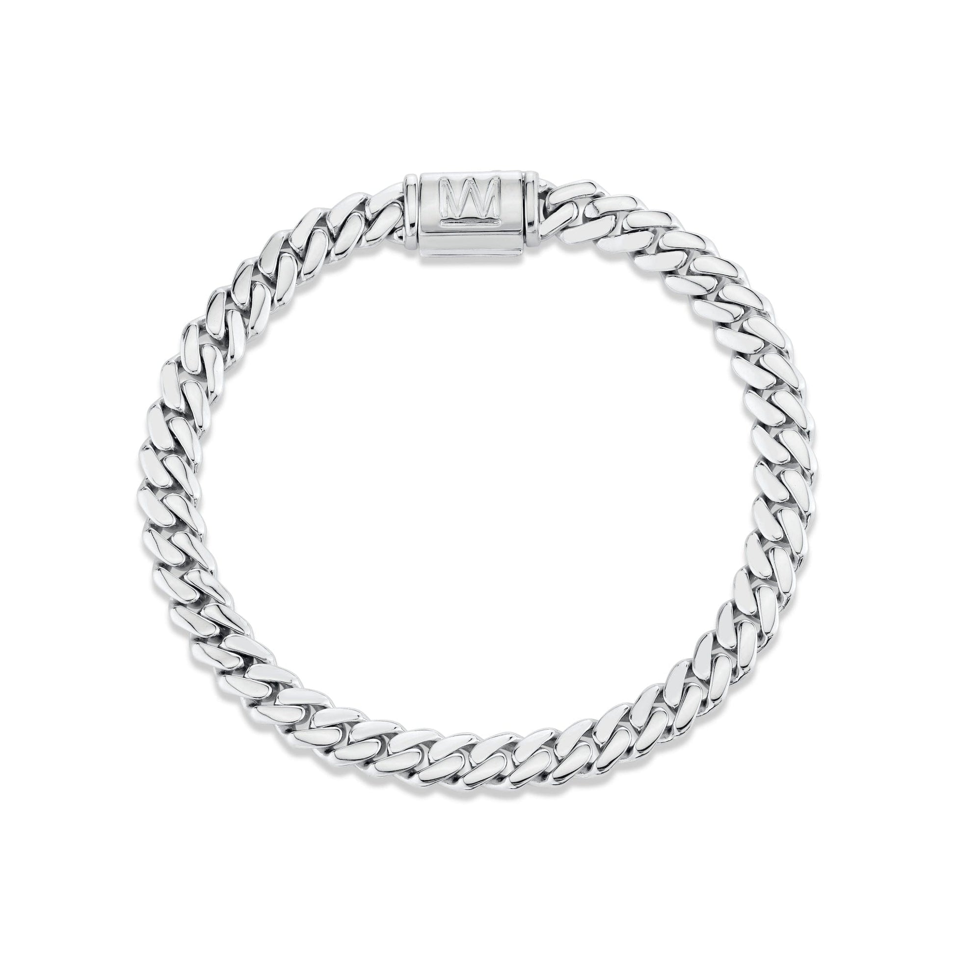 MICHAEL M Men's Silver / Small: 7.5” 8mm Silver Men's Cuban Chain Bracelet