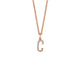 MICHAEL M Necklaces 14K Rose Gold / C Diamond Initial Pendant P141C