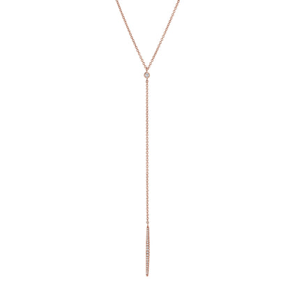 MICHAEL M Necklaces 14K Rose Gold Diamond Linear Drop Necklace CN216-RG