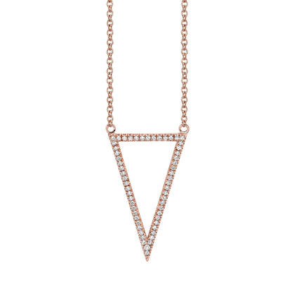 MICHAEL M Necklaces 14K Rose Gold Geometric Triangle Diamond Pendant P226RG