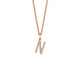 MICHAEL M Necklaces 14K Rose Gold / N Diamond Initial Pendant P141N