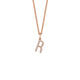 MICHAEL M Necklaces 14K Rose Gold / R Diamond Initial Pendant P141R