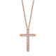 MICHAEL M Necklaces 14K Rose Gold Small Diamond Cross Pendant P139S-RG