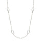 MICHAEL M Necklaces 14K White Gold / 32" Pavé Link Station Necklace CN519