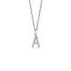 MICHAEL M Necklaces 14K White Gold / A Diamond Initial Pendant P141A