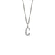 MICHAEL M Necklaces 14K White Gold / C Diamond Initial Pendant P141C