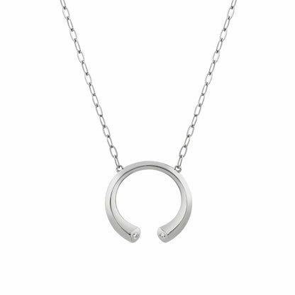 MICHAEL M Necklaces 14K White Gold Carve Knife Edge Necklace