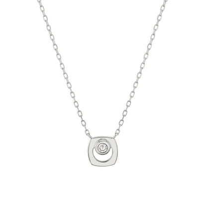 MICHAEL M Necklaces 14K White Gold / Diamond - April Signature Birthstone Necklace CN435DI