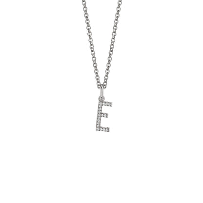 MICHAEL M Necklaces 14K White Gold / E Diamond Initial Pendant P141E
