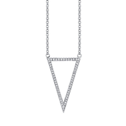MICHAEL M Necklaces 14K White Gold Geometric Triangle Diamond Pendant P226WG