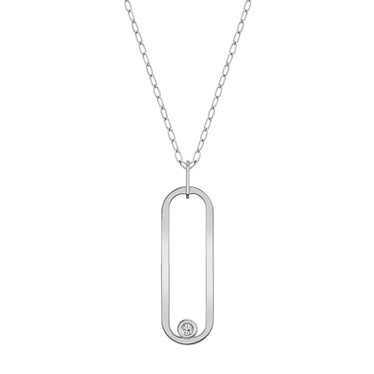 MICHAEL M Necklaces 14K White Gold Longline Link Pendant P360