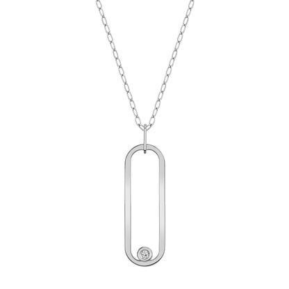MICHAEL M Necklaces 14K White Gold Longline Link Pendant P360