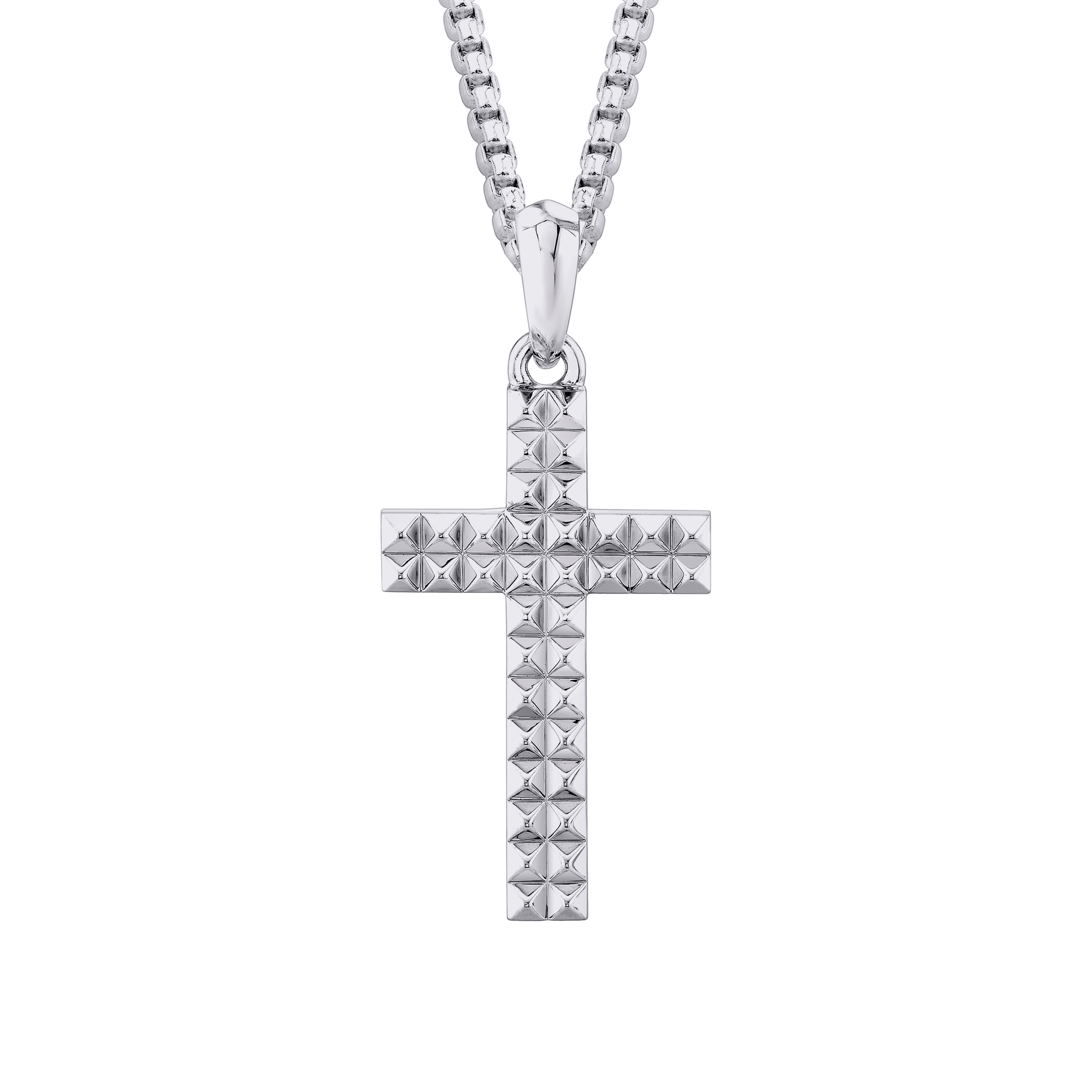 MICHAEL M Necklaces 14K White Gold Men's Tetra Cross