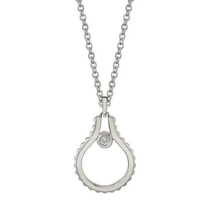MICHAEL M Necklaces 14K White Gold Mini Signature MM Tetra Pendant P379WG