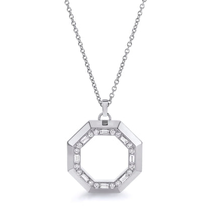 MICHAEL M Necklaces 14K White Gold Octave Baguette Necklace