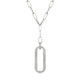 MICHAEL M Necklaces 14k White Gold Pavé Longline Link Medallion Lariat CN518PV