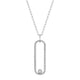 MICHAEL M Necklaces 14k White Gold Pave Longline Link Pendant P360PV