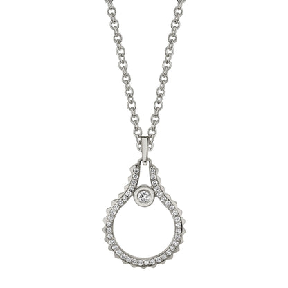 MICHAEL M Necklaces 14K White Gold Pavé Mini Signature MM Tetra Pendant P380WG
