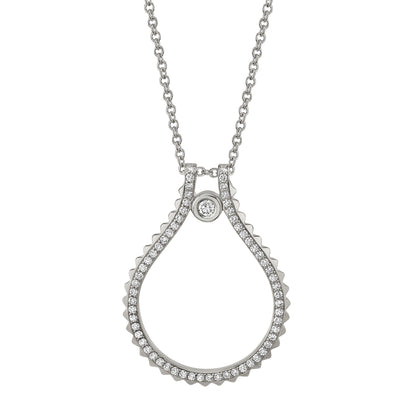 MICHAEL M Necklaces 14K White Gold Pavé Signature MM Tetra Pendant P373WG