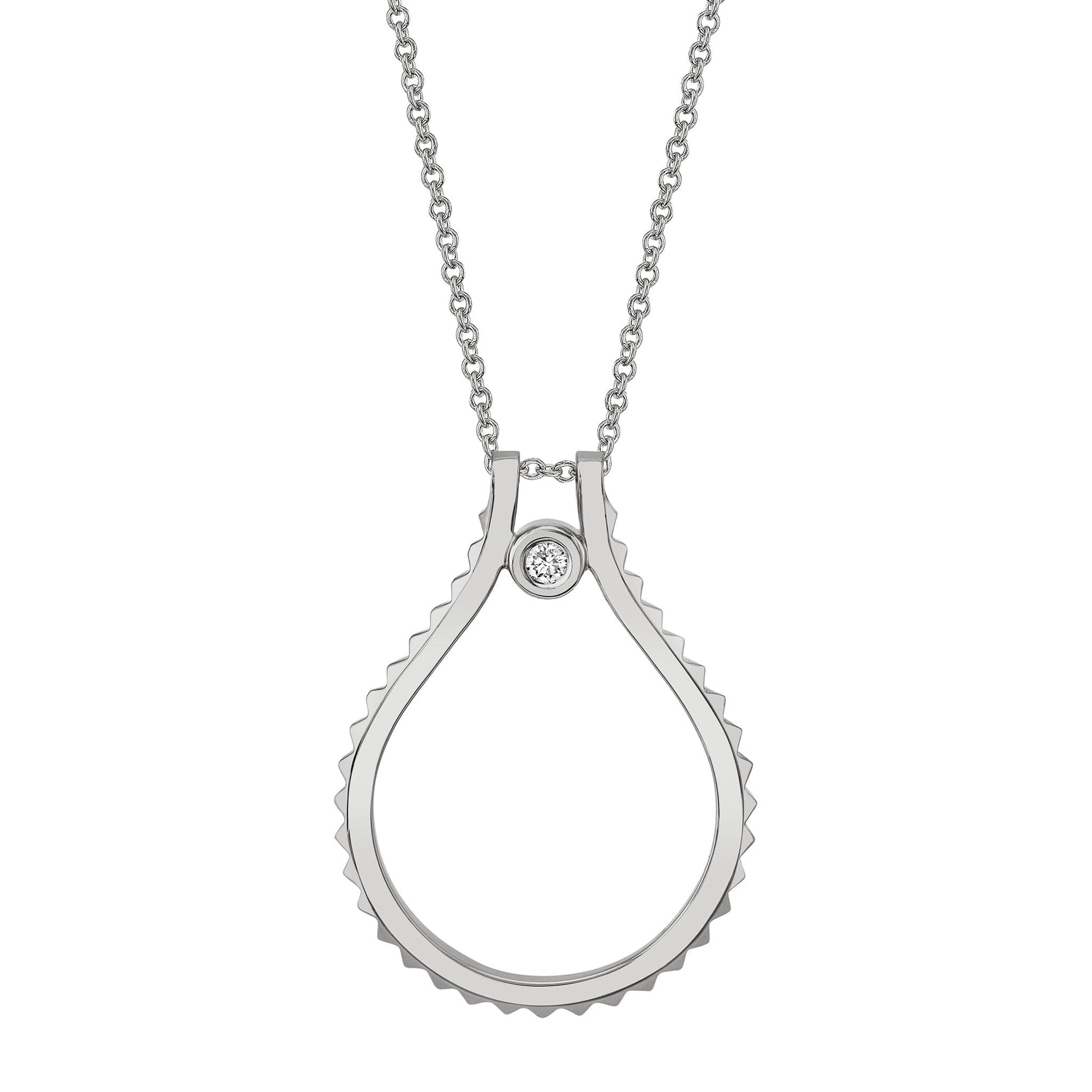 MICHAEL M Necklaces 14K White Gold Signature MM Tetra Pendant P372WG