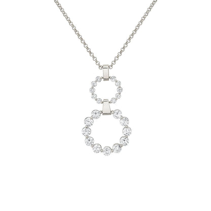 MICHAEL M Necklaces 14K White Gold Two Ring Cloud Drop Pendant P386-S