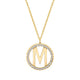 MICHAEL M Necklaces 14K Yellow Gold / A Tetra Pavé Initial Medallion P367YG