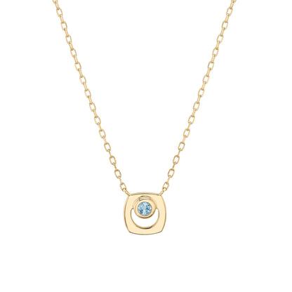 MICHAEL M Necklaces 14K Yellow Gold / Aquamarine - March Signature Birthstone Necklace CN435AQ