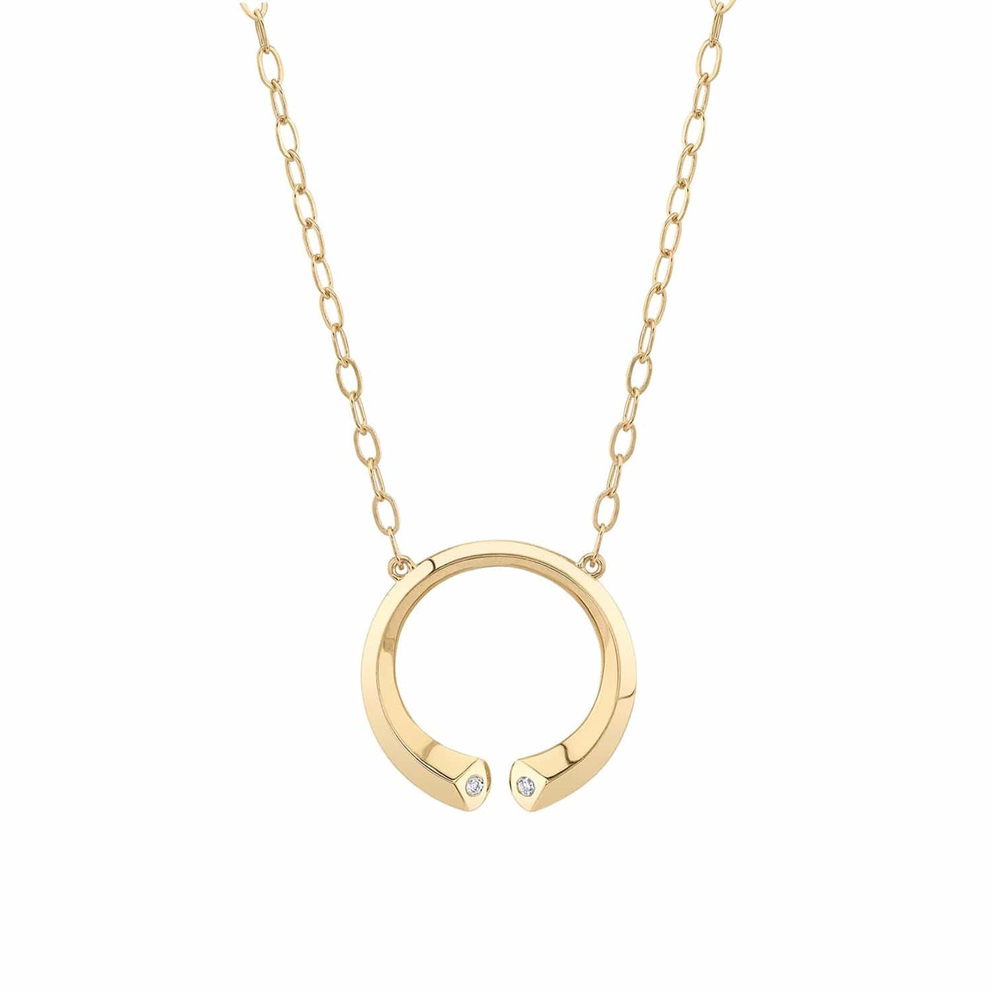 MICHAEL M Necklaces 14K Yellow Gold Carve Knife Edge Necklace Yellow Gold