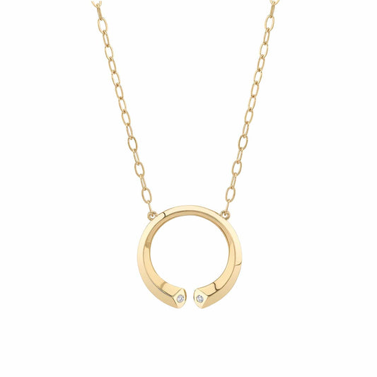 MICHAEL M Necklaces 14K Yellow Gold Carve Knife Edge Necklace Yellow Gold