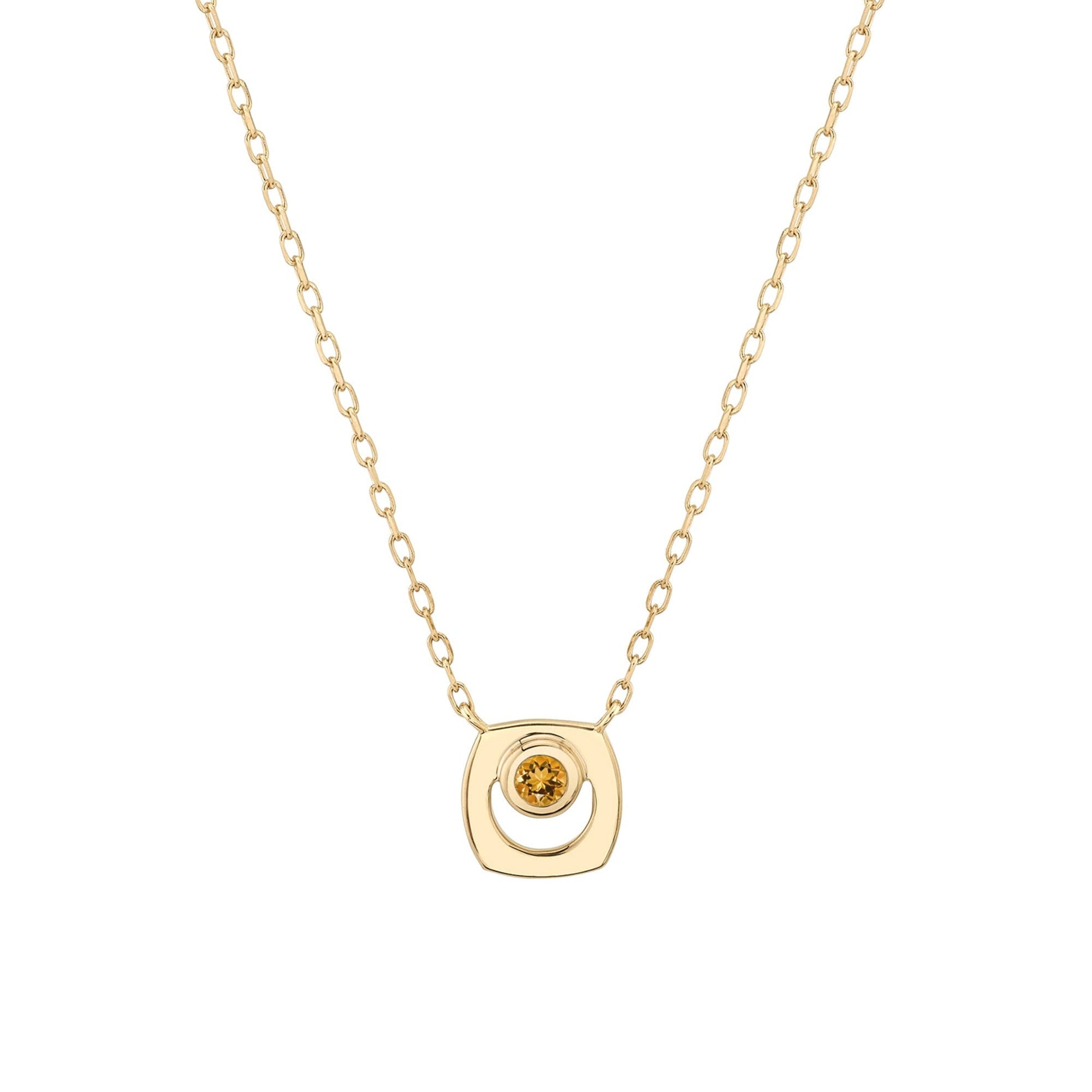 MICHAEL M Necklaces 14K Yellow Gold / Citrine - November Signature Birthstone Necklace CN435CI