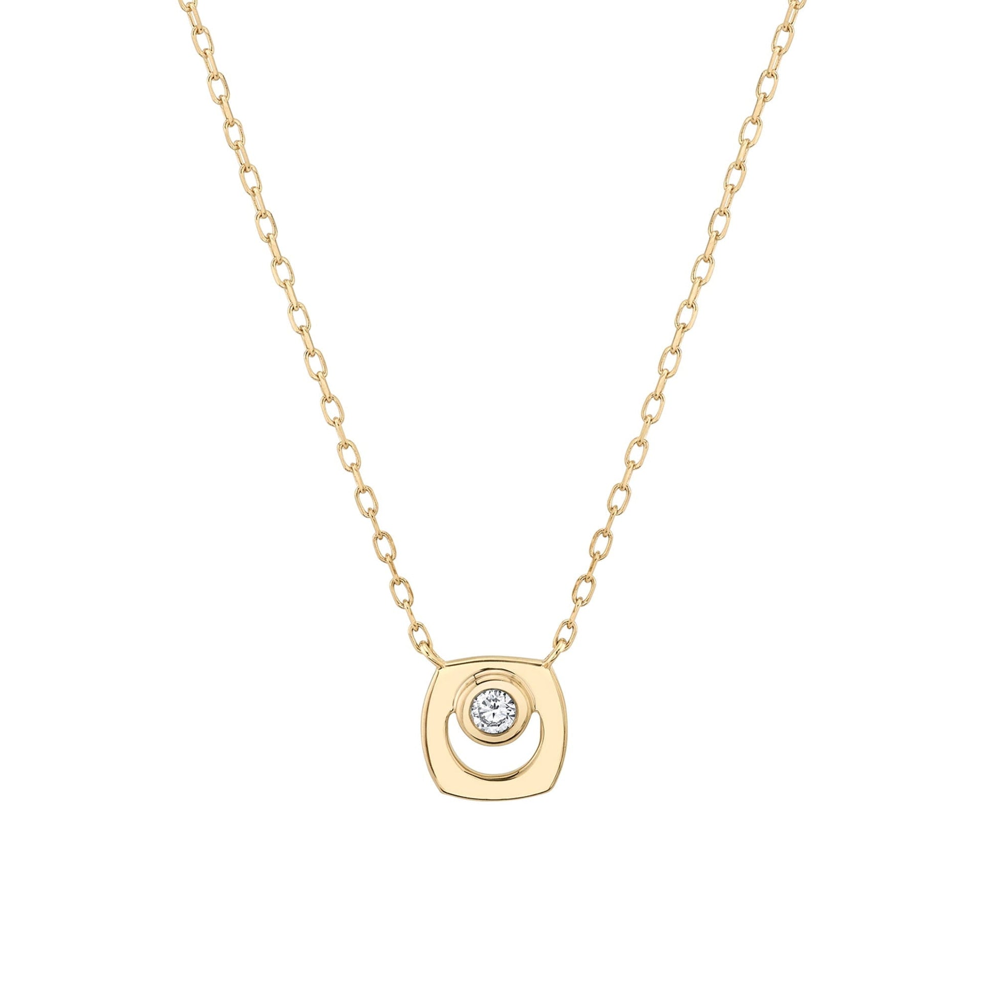 MICHAEL M Necklaces 14K Yellow Gold / Diamond - April Signature Birthstone Necklace CN435DI