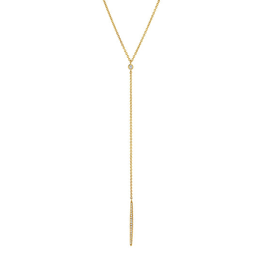 MICHAEL M Necklaces 14K Yellow Gold Diamond Linear Drop Necklace CN216-YG