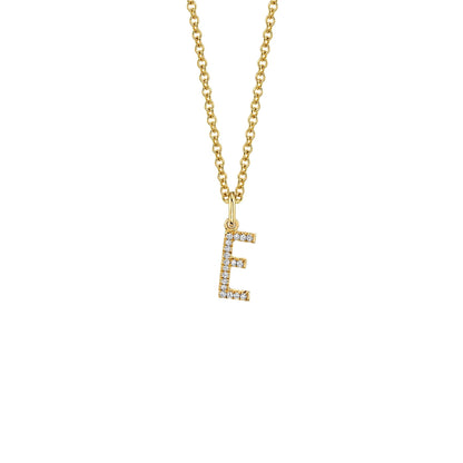 MICHAEL M Necklaces 14K Yellow Gold / E Diamond Initial Pendant P141E